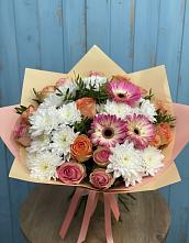 Букет цветов из:  Розы, Герберы и Хризантемы в Чухломе