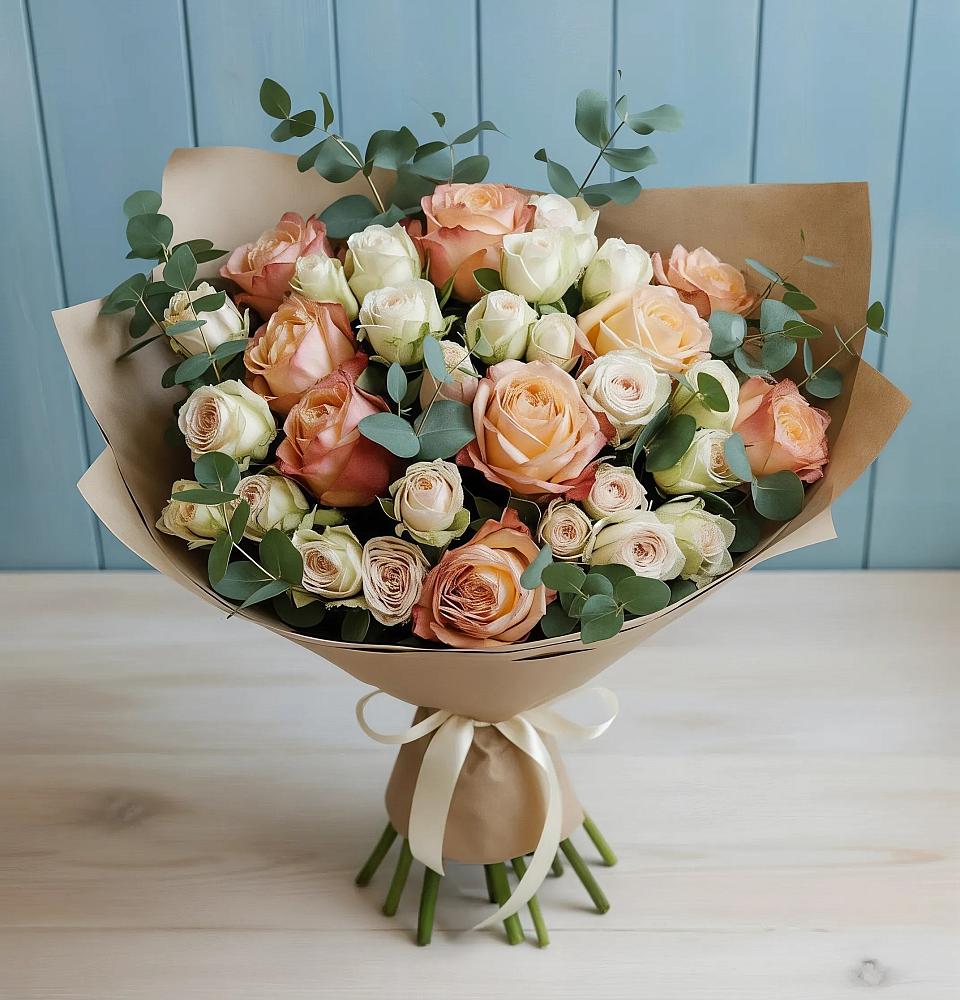 Букет цветов из: Альстромерии и Розы в Чухломе