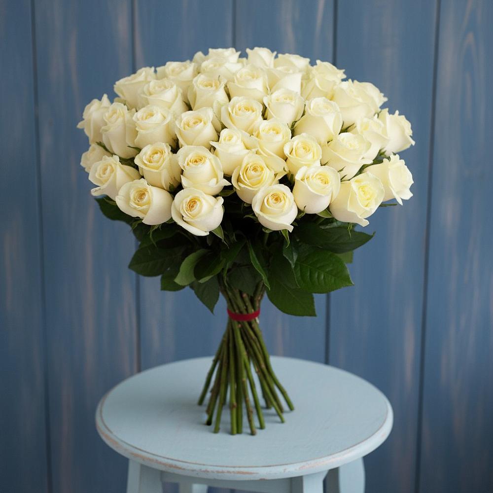Букет 51 Белая роза Эдлесс Лав в Чухломе