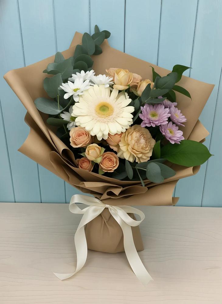 Букет цветов из: Герберы и Хризантемы в Чухломе