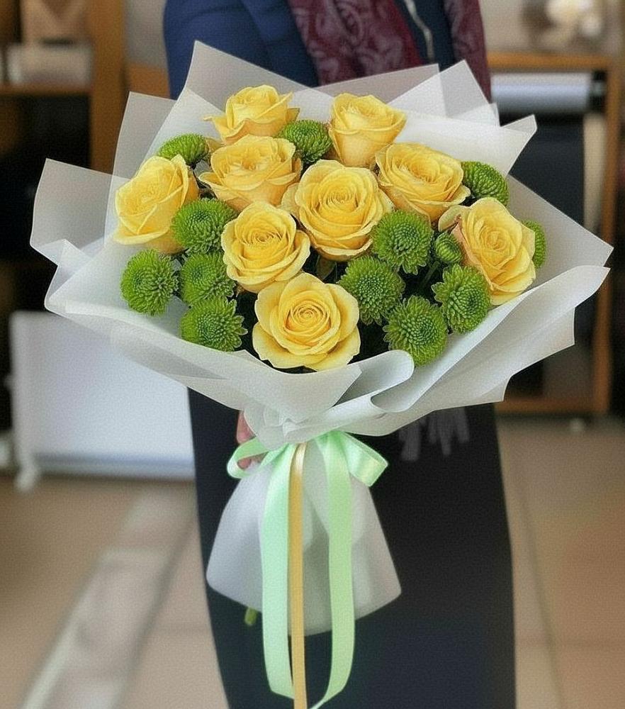 Букет цветов из: Хризантемы и Розы в Чухломе