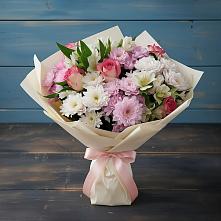 Букет цветов из:  Хризантемы, Альстромерии и Розы в Чухломе
