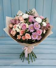 Букет цветов из:  Хризантемы, Розы и Альстромерии в Чухломе