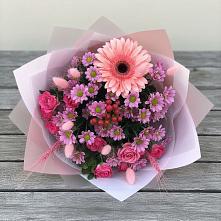 Букет цветов из:  Розы, Герберы и Хризантемы в Чухломе