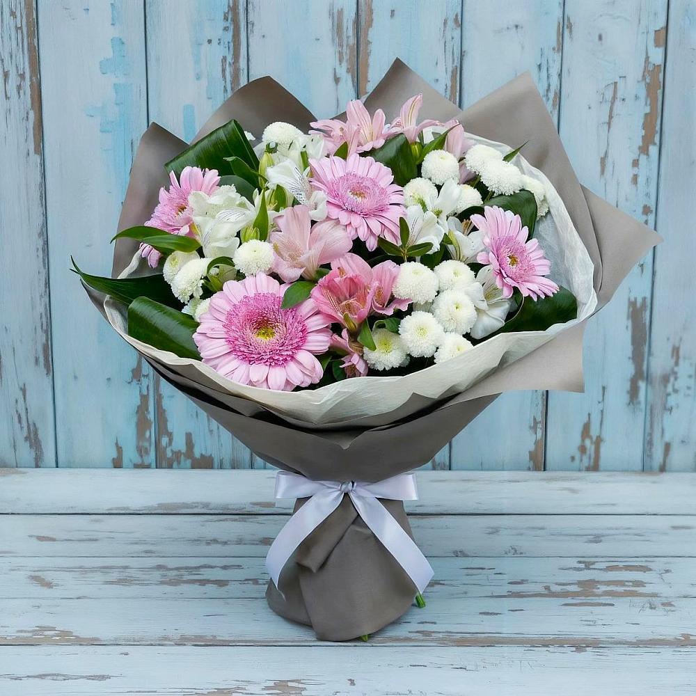 Букет цветов из: Герберы, Альстромерии и Хризантемы в Чухломе