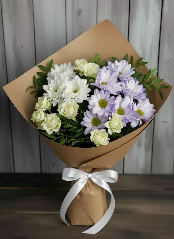 Букет цветов из: Хризантемы и Розы в Чухломе